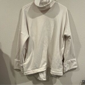 Athleta size small white cowl/turtleneck sweater with fuzzy soft inside